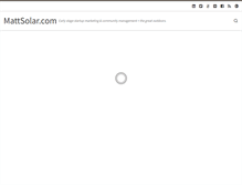 Tablet Screenshot of mattsolar.com